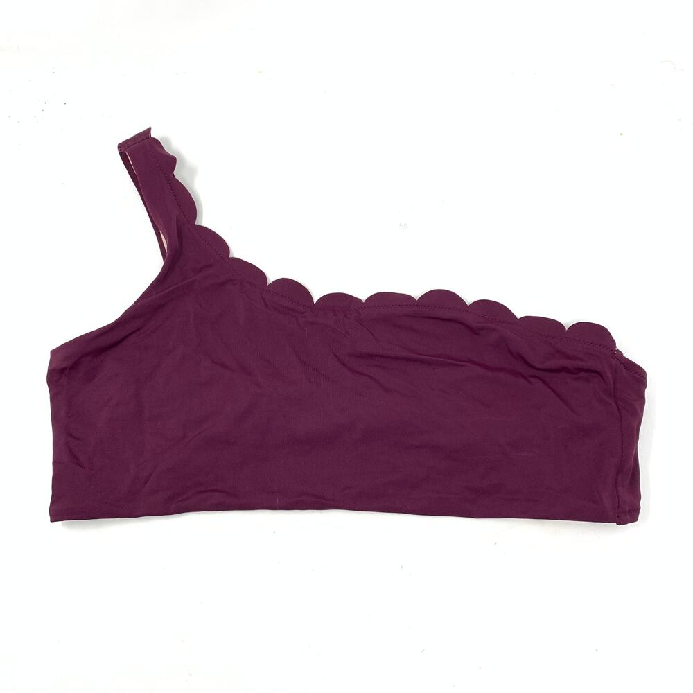 Chelsea28 Women's Size Large Scalloped One Shoulder Bikini Top Maroon